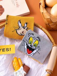 Noctvar OBM Sleepwear X TOM & JERRY 1 đôi tất nữ dài đến bắp chân họa tiết mèo và chuột, thiết kế hình trái tim hoạt hình dễ thương, tất mùa hè thời trang hình chuột ngộ nghĩnh, tất cổ cao thoáng khí với họa tiết hoạt hình, thích hợp làm quà tặng hoặc mặc hàng ngày cho học sinh/người lớn, tất đôi. - Nhiều màu - Xem 5