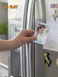 Custom Photo Couples Besties Family With Message - Personalized Acrylic Fridge Magnet - As Shown - View 5