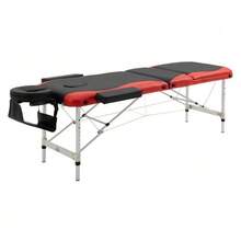 Foldable Massage Table With Height-Adjustable Headrest, 215 X 60 X 61-84 Cm, Aluminum & Foam, Ideal For Cosmetics - Black - View 9