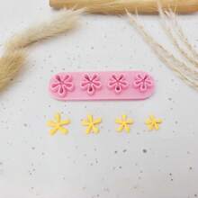 1/5pcs Mini Flower & Star Shaped Polymer Clay Cutters, Pink Flower & Star Design, Handcraft Tools For DIY Nail Art, Earrings And Jewelry Making - Pink - View 11