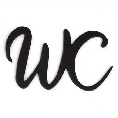 Självhäftande toalettskylt för toalettdörr - svart akryl, enkel att installera väggdekor