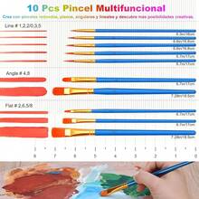 24 Colores Pintura Acrilica Profesionales, 59ml Pinturas Oleo con 10 Pinceles y 1Paleta, Set de Suministros de Arte para Tela, P - 24 - Ver 7