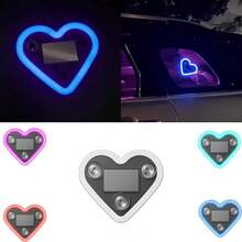 Car LED Ambient Light, Solar-Powered Heart-Shaped LED Neon Light, Solar-Powered Heart-Shaped Atmosphere Light With 3 Modes, IP65 Waterproof, For Romantic Car Interior And Outdoor Decor - YÊU - Xem 8