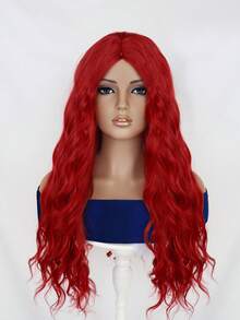 柔软耐热长卷发假发，两种颜色可选（亮红色/铂金色），自然逼真，适合日常和派对佩戴 - 彩色 - 查看 11