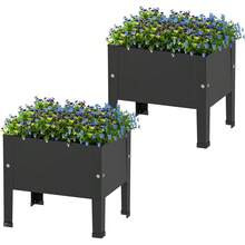 Maceta de jardín mini colorida con patas y jardineras, caja de cultivo elevada, para jardín, para verduras, flores, hierbas, patio - "2pcs Mini caja de siembra negra - Ver 7