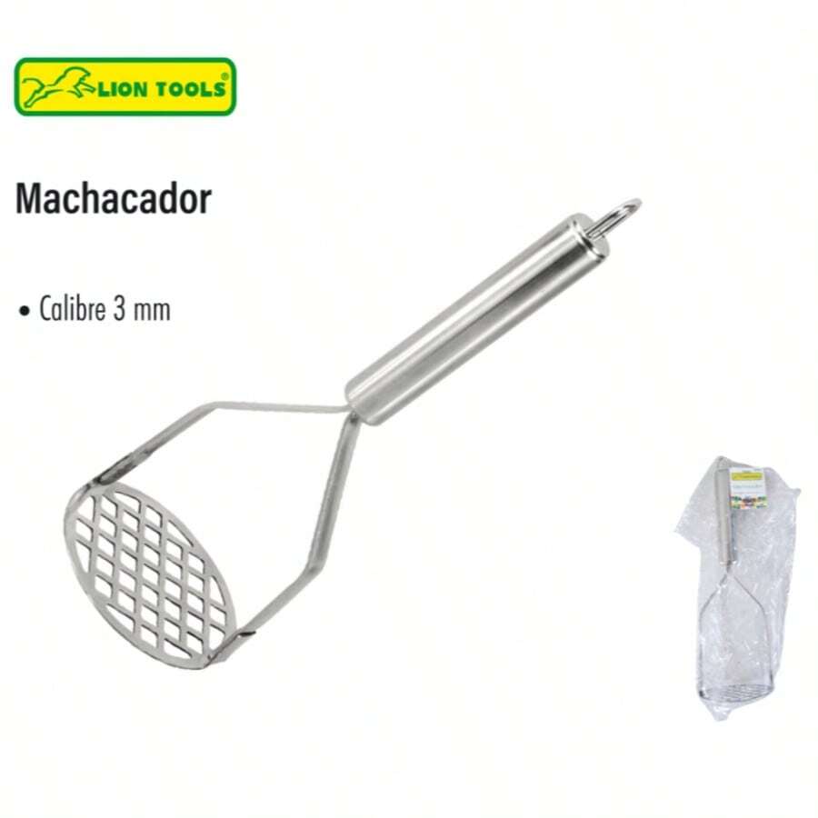 MACHACADOR DE FRIJOLES Y PAPAS 2494 LION TOOLS | UTENSILIO DE COCINA - Plateado - Ver 1