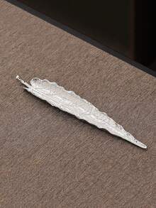 1 pieza Soporte de plato metálico para incienso con hojas largas en color dorado, plateado, bronce y verde, quemador de incienso para Ramadán - Dorado - Ver 33