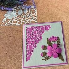 Creative Flower And Grid Background Dies, DIY Scrapbooking Album And Embossing Stencil, Greeting Card Making Tool, Card Paper Cutting Crafts ,Gift Card Making Template Die Cuts. - Silver - View 6