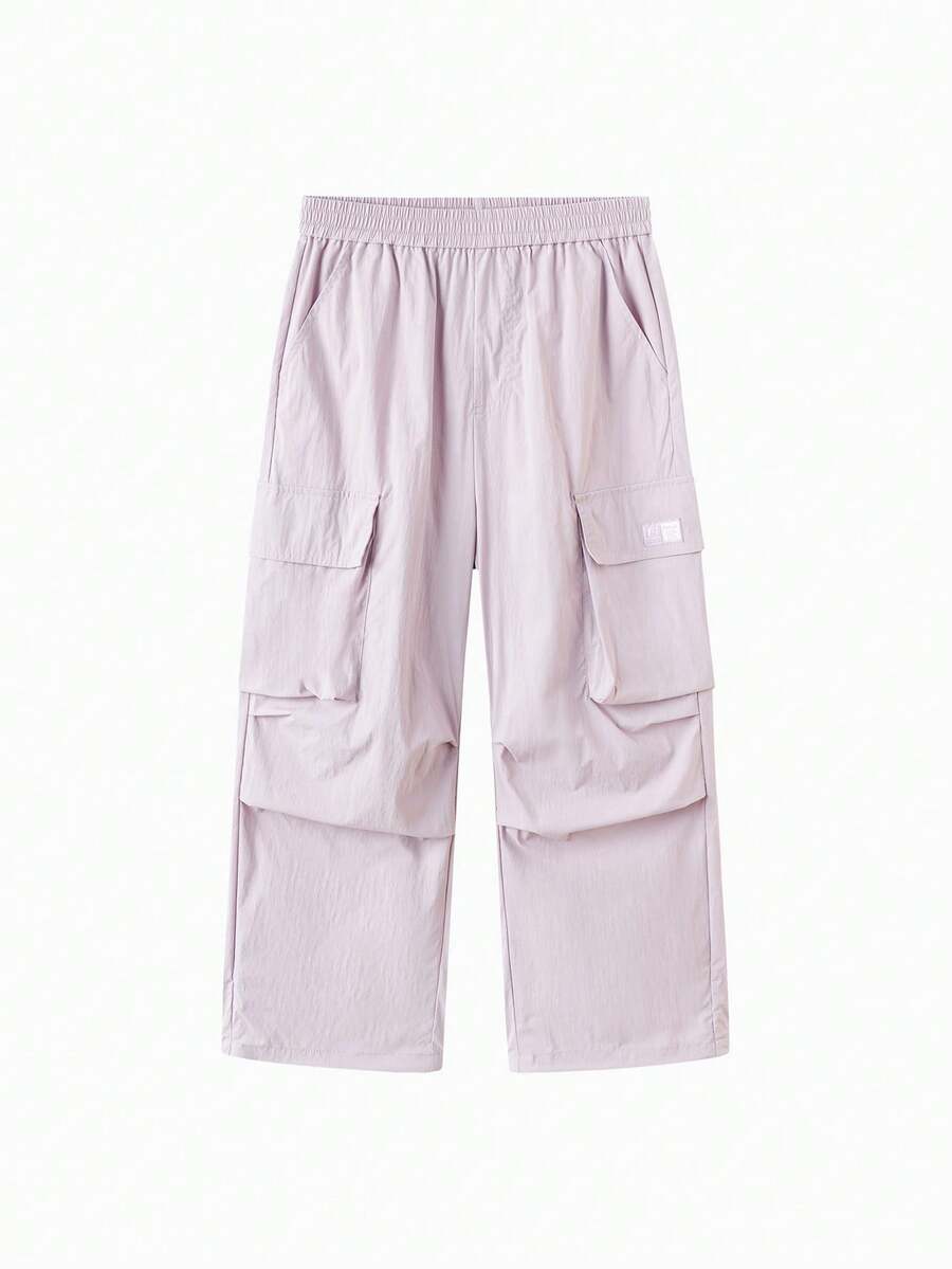 Balabala Tween Girl Cargo Pants, Boys & Girls, Comfortable Fit, Casual Summer Long Pants 2026 - Pink Purple - View 1