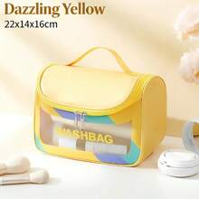 Women's Travel Makeup Bag, Waterproof Cosmetic Toiletry Bag With Convenient Handle, Large Capacity Makeup Organizer - Multicolor - View 4