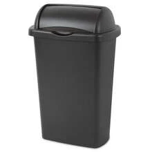 13 Gallon Large Kitchen Trash Can With Roll Top Lid, Heavy-Duty Black Plastic Garbage Bin, Household Essential, Odor Sealing Space-Saving For American Home Kitchens - màu đen - Xem 5