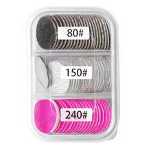 Nasin 60 piezas de discos de papel de lija reemplazables con disco de metal, lima de uñas y pulidor de color rosa, accesorios para el cuidado de los pies - Multicolor - Ver 9