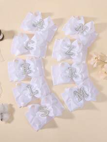 bilicaca 1pc Soft White Letter Baby Headband, Baby Birthday Accessory, Warm & Absorbent To Protect Baby Growth - White - View 3