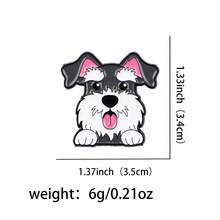 可爱宠物狗珐琅徽章 趣味卡通动物胸针 松树翻领别针徽章 背包服装配饰 时尚首饰 朋友礼物 - 黑色 - 查看 16