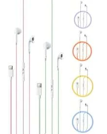 The RM-10 Wired In-Ear Headphones Feature A Comfortable In-Ear Design, Rich Sound Quality, A Stylish Macaron-Colored Exterior, A Three-Button In-Line Control, And A High-Definition Microphone For Convenient Calls And Music Playback. They Are Compatible With Apple, Huawei, And Xiaomi Devices. - Multicolor - View 10