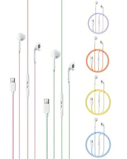 The RM-10 Wired In-Ear Headphones Feature A Comfortable In-Ear Design, Rich Sound Quality, A Stylish Macaron-Colored Exterior, A Three-Button In-Line Control, And A High-Definition Microphone For Convenient Calls And Music Playback. They Are Compatible With Apple, Huawei, And Xiaomi Devices.