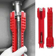 Kit de herramientas de reparación de fregadero y grifo ajustable de 8 en 1, herramienta de instalación de fregadero multifunción antideslizante para baño, inodoro, fregadero de cocina y reparación de plomería - Llave de baño - Ver 10