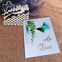 创意网格和蝴蝶模具，DIY剪贴簿相册和压花模板，贺卡制作工具，卡片纸切割工艺，礼品卡制作模板模切。 - 銀色 - 查看 4