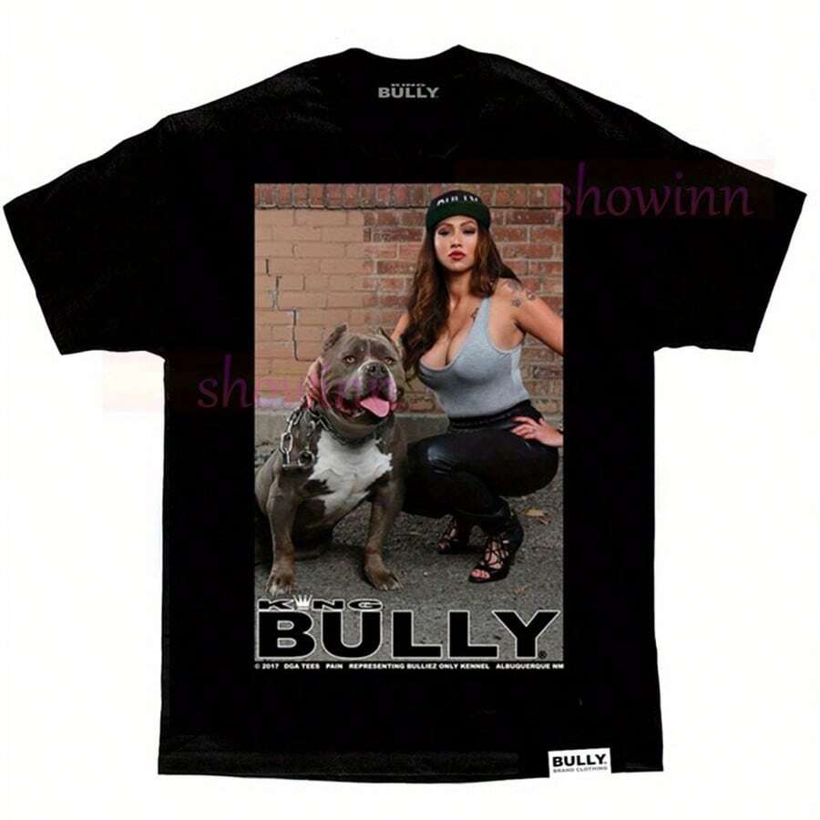 Casual Printed T-Shirt King Bully Brand Pain Pit Bull Homies Sexy DGA Angels Model T Shirt, - màu đen - Xem 1