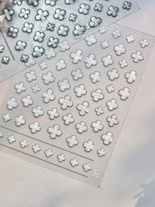 1片装现代简约优雅树叶图案美甲贴纸，3D春季美甲装饰贴纸 - 彩色 - 查看 2