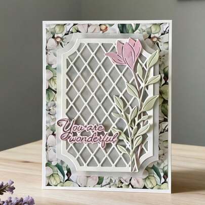 Creative Grid Dies, DIY Scrapbooking Album And Embossing Stencil, Greeting Card Making Tool, Card Paper Cutting Crafts ,Gift Card Making Template Die Cuts.