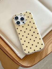1pc Minimalist All-Over Polka Dot Phone Case Compatible With IPhone 17, 17 Pro Max, New 14, 13, 12 Pro, 16 Pro, Creative Korean Style Elegant Design - Multicolor - View 4