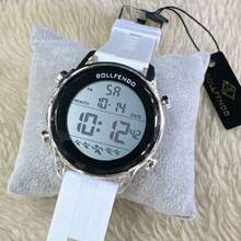 Men's Digital Watch With Digital Display Showing Time, Date, Day Of The Week, And Stopwatch Function, Available In Four Colors. 47 Mm Case. - Blanco - Ver 1