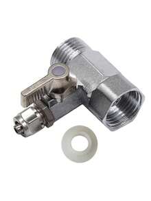 Water Inlet Tee, Two-Way Universal Connection, Integrated Inlet Tee Ball Valve, Integrated Tee Ball Valve Switch, Faucet Joint, Water Purifier Accessories - Multicolor - View 1