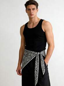 1 pieza Pañuelo triangular con estampado de leopardo minimalista y elegante, adecuado para uso diario, oficina y vacaciones - Blanco - Ver 3