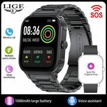LIGE Smartwatch: 1000 MAh Ultra-High Battery Capacity, Multiple Sports Modes, Stopwatch, Weather Forecast, Music Playback, Women's Health Reminders, Alarm Settings, And Call Notifications-A Multifunctional Smartwatch - Black - View 21