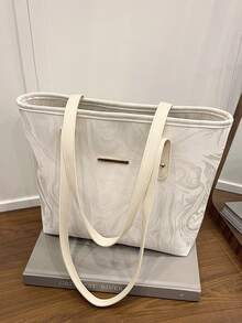 Simple And Fashionable Multi-Purpose Handbag With A Shoulder Strap. 2026 New Model Of Modern-Style Bag. Elegant Women's Bag. - White - View 3