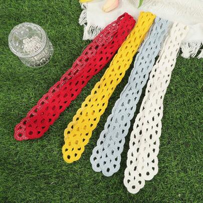 1pc Knitted Floral Headband/Hair Scarf