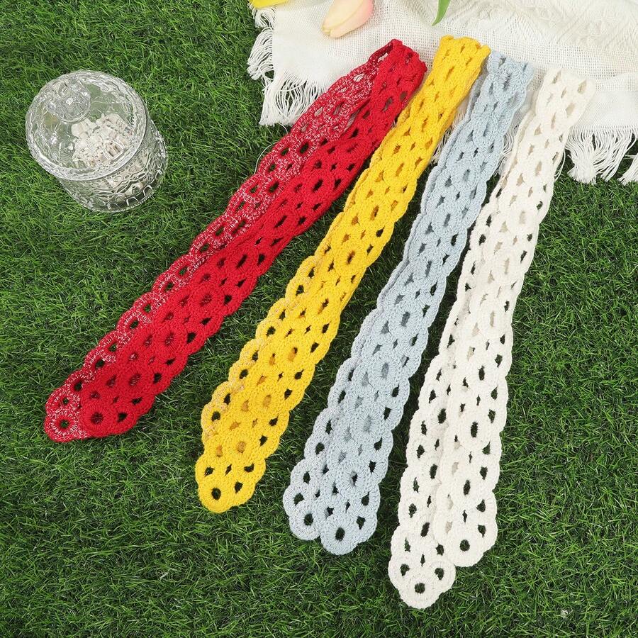 1pc Knitted Floral Headband/Hair Scarf - Multicolor - View 1