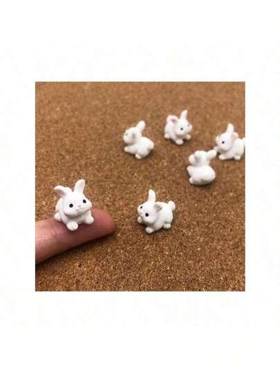 Adorable Mini Resin Rabbit Miniature - Cute Fairy Garden Ornament, Micro Landscape DIY Crafts Decoration Birthday Easter Gifts Graduation