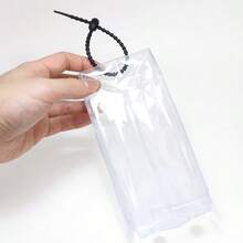 Stuffed Toy Pouch Clear Oshikatsu 15cm With Strap Black Transparent Case Storage Sparkling Punpunmaru NCP - 002 - ブラック - View 6