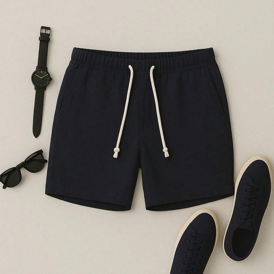 1 Summer Spring Spring / Summer / Autumn Spring / Summer Regular Fit Eyelet Drawstring Beach For Going Out Weekend Casual Holiday Father's Day Valentine's Day Christmas - Black - View 1