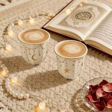 Middle Eastern Style Coffee Cup, Latte Art Espresso Cup, High-Quality Cappuccino Tea Cup, Gift Mug - Multicolor - View 2