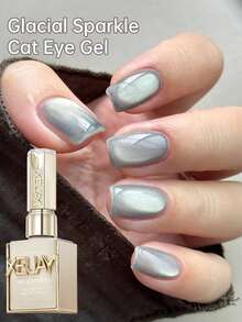 XEIJAYI 1瓶猫眼指甲油 15ml 反光猫眼磁性指甲凝胶浸泡 UV LED 凝胶沙龙女性美甲工具 时尚全息美甲 - 天藍色 - 查看 3