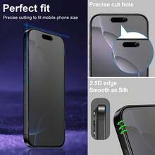 3Pcs 9H+ Tempered Glass Privacy Screen Protector Full Screen Coverage Compatible With IPhone 17 Pro Max/17 Air/17/17 E/16 Pro Max/16 Plus/16E/15 Pro/14 Pro Max/13 Pro/12/11 Pro, Privacy Protective Glass, Anti-Fingerprint, 9H Hardness, Shockproof, Perfect Adhesion, Home Daily Shield Office Home Phone Accessories Privacy Screen Protector - 3PCS - View 10