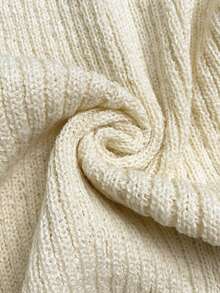 女士精致花卉镂空高领修身短款上衣 - 杏色 - 查看 9