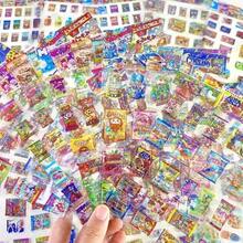 24Pcs Japanese Retro Early Style Snack Stickers Kawaii Scrapbook Journal Star Laser Flash Transparent Cut Film Decal DIY Deco - 24pcs - View 3