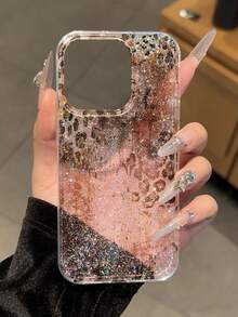 Leopard Print Silicone High-End IMD Glitter Gradient Glossy Leopard Print Protective Phone Case Compatible With Iphone 16 Pro Max, 16, 16 Pro; High-End Glitter Gradient Protective Case Compatible With Iphone 15 Pro Max; New Slim Matte Anti-Drop Phone Case Compatible With Iphone 14, 13, 12, 11, 14 Pro Max, 15 Plus, Soft Silicone Spring Gift Birthday Anniversary - Multicolor - View 4