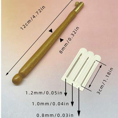 Set di uncinetto con ricamo rovesciato alla francese, 3 ganci intercambiabili, strumenti per ricamo con perline e paillettes alla francese, adatti per la realizzazione di ricami floreali e lavori di cucito, per tutte le stagioni