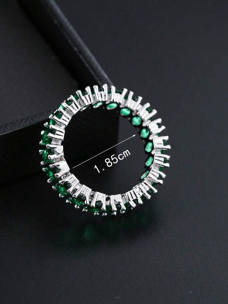 1pc CZ Ring, Men's Platinum Color, Luxury & Elegant, Women's Accessory, Daily Wear, Party Fashion Jewelry