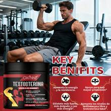 Gwynne Suplemento de Testosterona para Hombres | Con Tongkat Ali 500mg, Maca, Arginina y Creatina | Apoya el Crecimiento Muscular, Recuperación, Resistencia y Aumento de Testosterona | 120 Cápsulas - 120 unidades - Ver 4