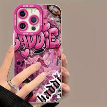 Baddie Aesthetic Phone Case Compatible With  17  16 Pro Max  15 Pro Max  13 And  12 Made Of TPU Material Providing Shockproof And Drop Protection With A Stylish Bold Design Perfect For Fashion Lovers Making It An Ideal Gift For Friends And Special Occasions - 白色 - 查看 2
