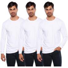 ¡RecomendadoAlfani Paquete de 3 Playeras Manga Larga para Hombre Multicolor¡Top de Temporada - Negro/Rey/Rojo Jaspe - Ver 1