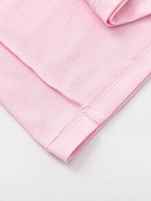 Balabala Girls' Short Sleeve T-Shirt, Cotton Fabric, Moisture-Wicking Quick-Dry Printed Top - Pink - View 6