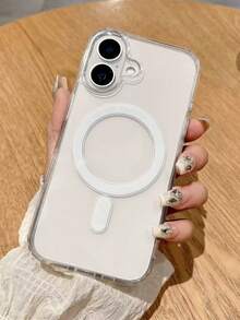 Ốp lưng sạc từ tính trong suốt tương thích với iPhone 17/15, tương thích với Apple 16 Pro Max, 15 Plus, chống rơi 13 Pro Max, Minimalist 12, ốp bảo vệ điện thoại siêu mỏng 14 inch. - Trong sáng - Xem 1