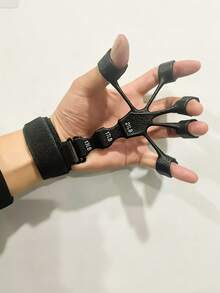 Bandas de entrenamiento de silicona para fortalecer los dedos, diseñadas con soporte para la muñeca: perfectas para ejercitar los músculos de las manos y entrenar la fuerza de agarre. - Negro - Ver 8